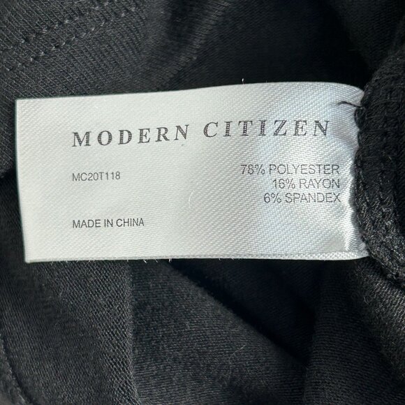 Modern Citizen Womens Black Long Sleeve High Neck Ruched Side Top Small Stretch - Picture 4 of 8